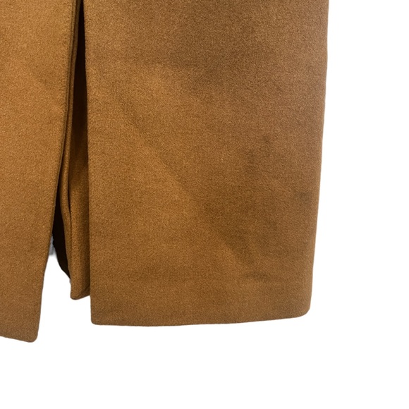 Club Monaco Slim Tailored Wool Trench Coat Women Size M Camel Single Breasted - Picture 3 of 16